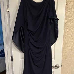 Elegant Black Draped Women's Dress